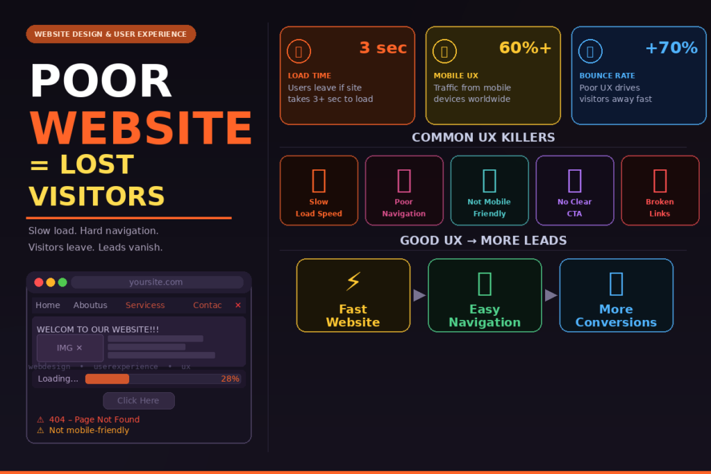 Poor Website Design and User Experience