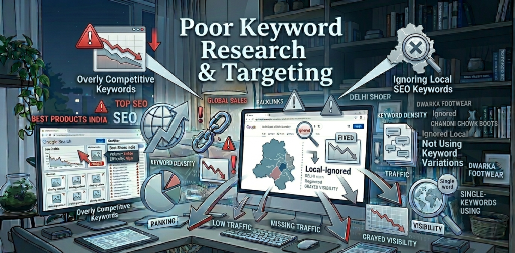 Poor Keyword Research and Targeting
