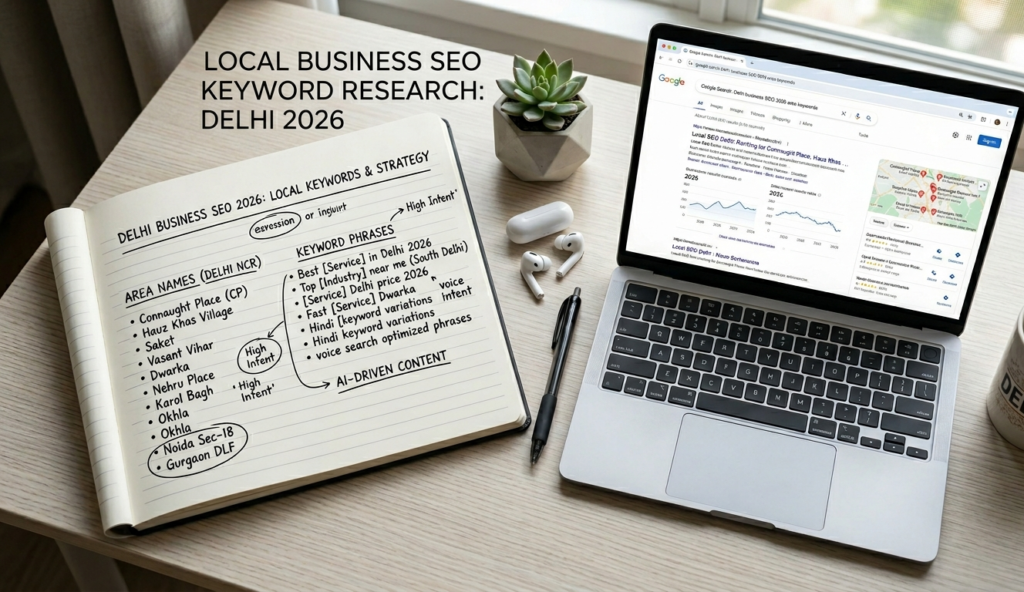 Local keyword research for Delhi business SEO strategy 2026