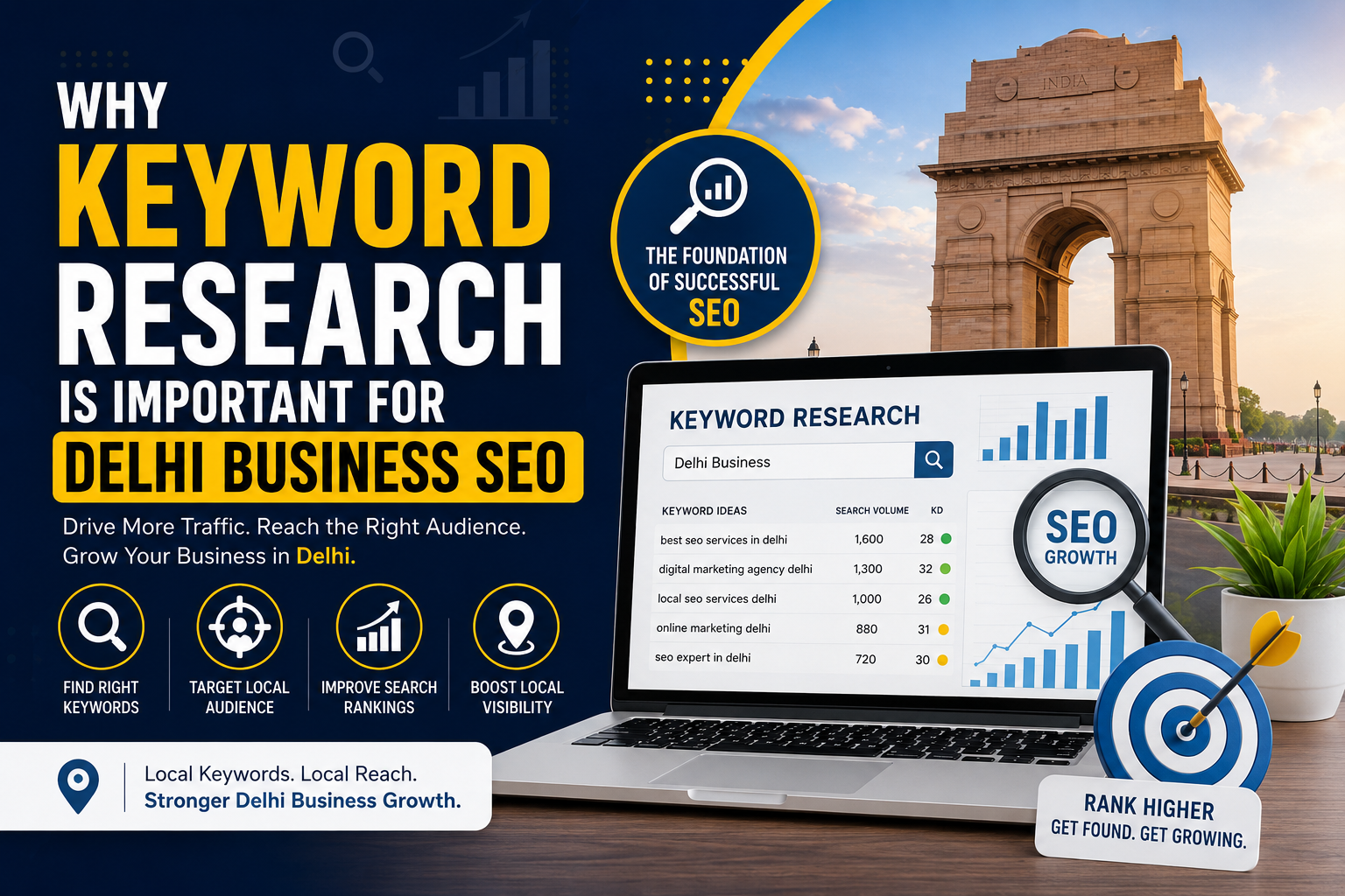 keyword research process for local SEO Delhi